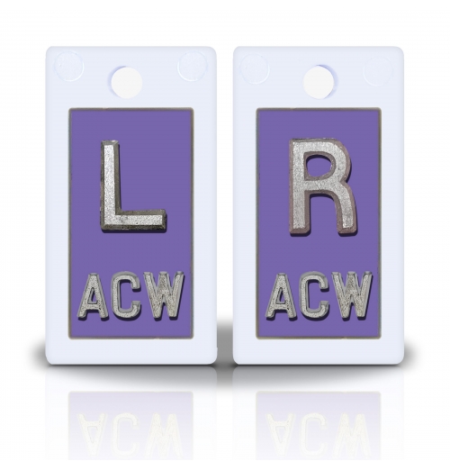 1 5/8" Height Plastic Backing Lead X-Ray Markers, Solid Lt. Violet Color